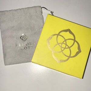 Empty Kendra Scott box and jewelry bag